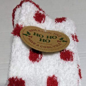 Ho Ho Ho Christmas Themed Fuzzy Lounging Sock Set